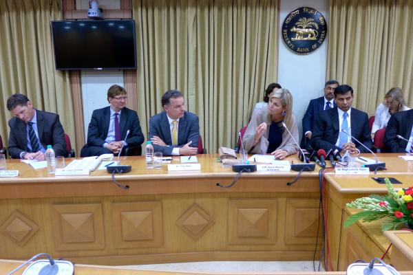 The UNSGSA discussed financial inclusion in India during a July 2014 meeting with Reserve Bank Governor Raghuram Rajan and members of her Reference Group.