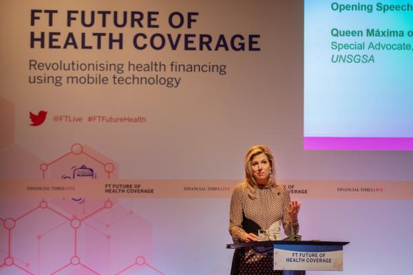 The Special Advocate delivers her opening remarks at FT Future of Health Coverage event on 9 May 2019 in Amsterdam.