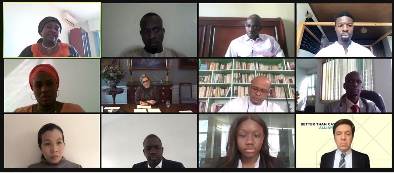 The Special Advocate speaks with international development partners and representatives from the fintech sector in Senegal during a virtual roundtable meeting. 