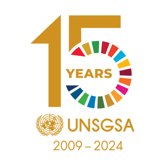 The 15th-anniversary logo of the UNSGSA was unveiled on Jan. 9, 2024.